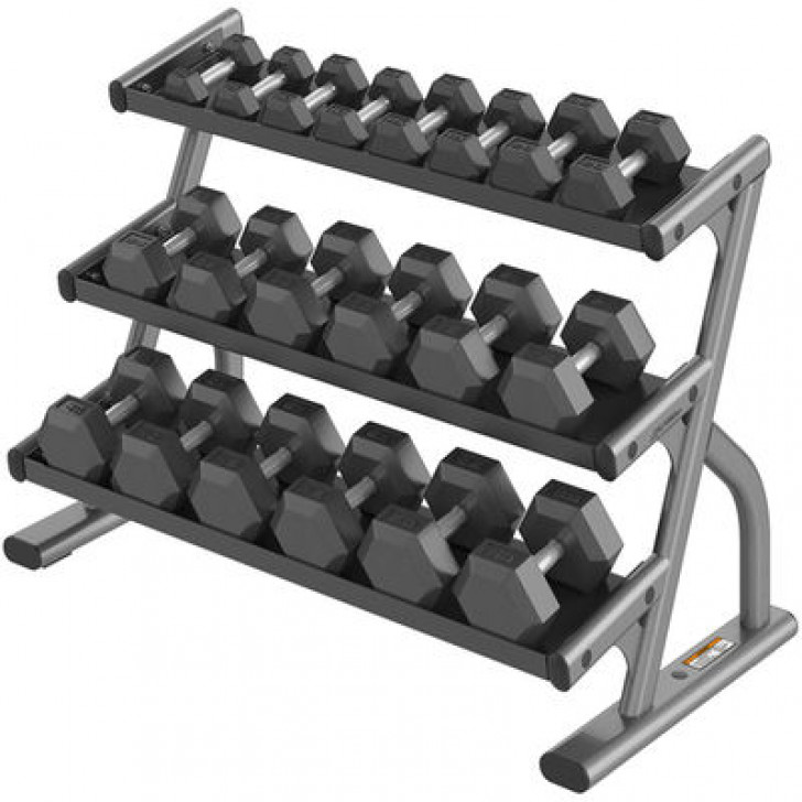 Picture of Life Fitness Axiom Series Three Tier Hex Dumbbell Rack 